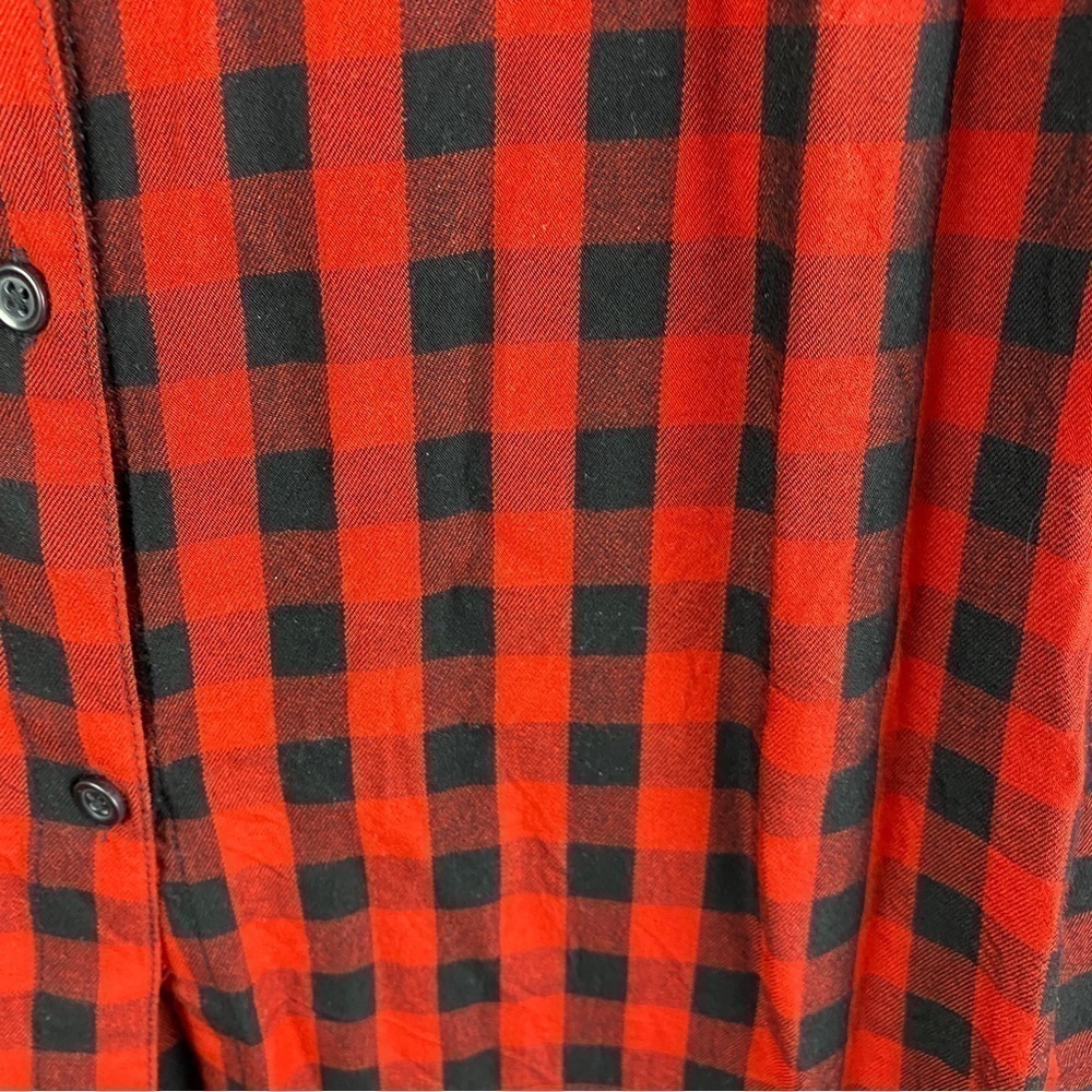 ✨3/$21✨ Beach Lunch Lounge Cabincore Buffalo Plaid Button Down Shirt Large - Picture 10 of 11